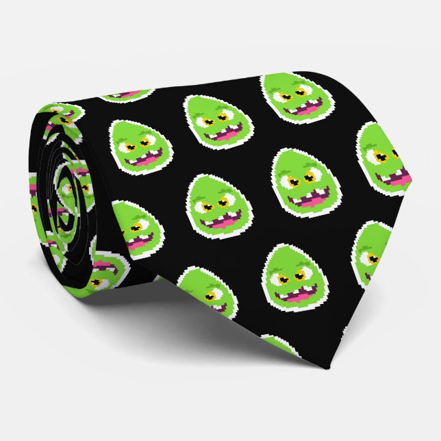 Niedliche pixelige Eiermonster-Tasse Krawatte (Gerollt)