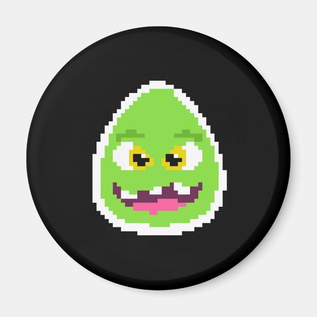 Niedliche pixelige Eiermonster-Tasse Magnet (Vorne)