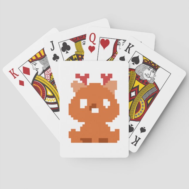Niedliche pixelige Hirsche Spielkarten (Rückseite)