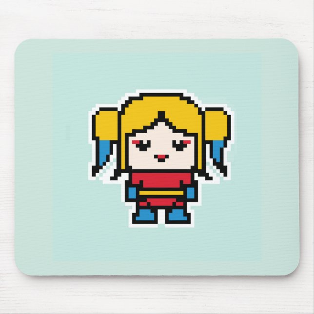 Niedliche pixelige, schlechte Hosentaschenuhr Mousepad (Vorne)