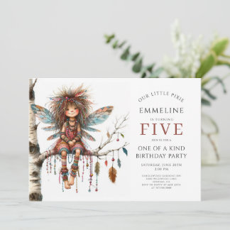 Niedliche Pixie Fairy Girl's Geburtstag Einladung