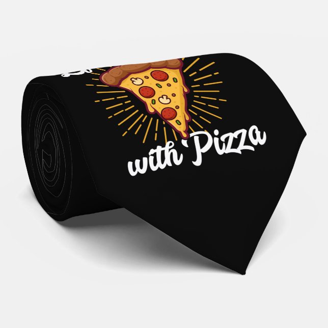 niedliche Pizza-Lebensart  Krawatte (Gerollt)