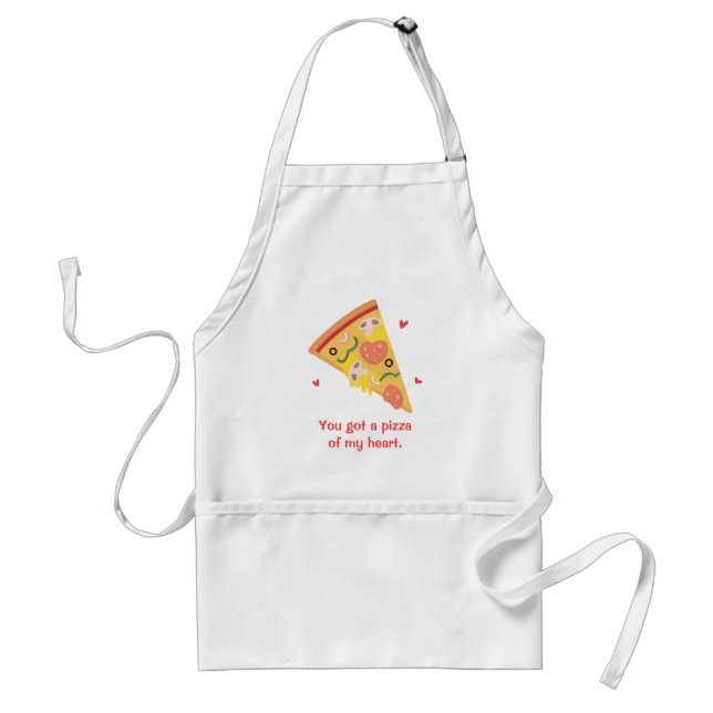 Niedliche Pizza meines Heart Pun Liebe Spaßes Schürze (Vorne)