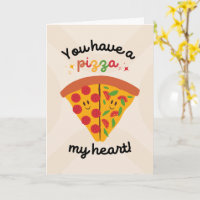 Niedliche Pizzabilustration zum Jahrestag