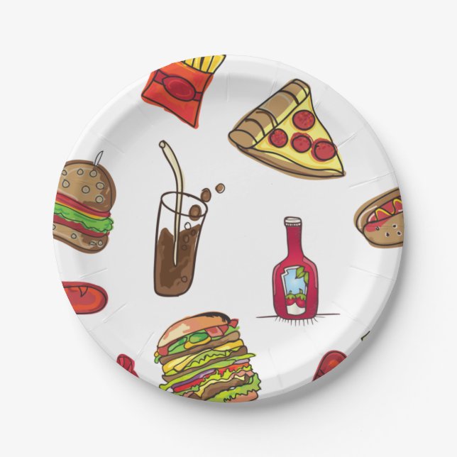 Niedliche Pizzapaplatte für Party Pappteller (Vorderseite)