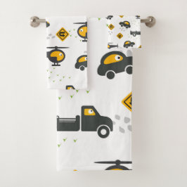 Niedliche Pkw und Lkw-Kinderdesign Badhandtuch Set