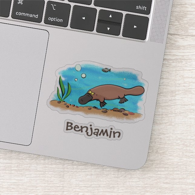 Niedliche Platypus-Cartoon-Abbildung Aufkleber (Detail)