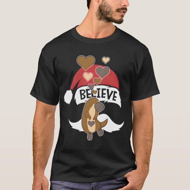 Niedliche Platypus mit Herz-I-Liebe-Platypus T-Shirt (Vorderseite)