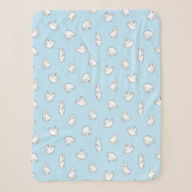 Niedliche Polar Bären Cubs - Icy Blue - Sherpadecke (Vorderseite)