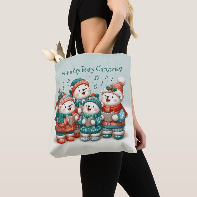 Niedliche Polar Bären Sing haben eine sehr schöne  Tasche (Von Nahem)