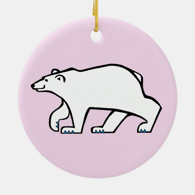 Niedliche POLAR-BÄREN - Wildtiere - arktisch-rosa Keramik Ornament (Hinten)
