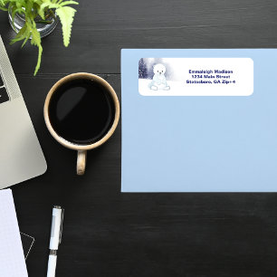 Niedliche Polar Bear Baby Dusche Rücksendeadresse