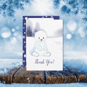 Niedliche Polar Bear Baby Dusche Vielen Dank Dankeskarte