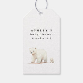 Niedliche Polar Bear Winter Baby Dusche Geschenkanhänger