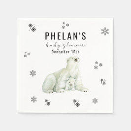 Niedliche Polar Bear Winter Baby Dusche Serviette