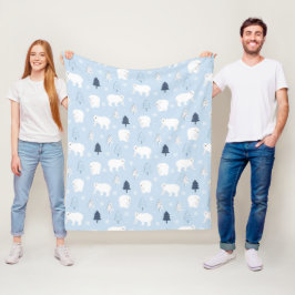 Niedliche Polarbären Fleecedecke