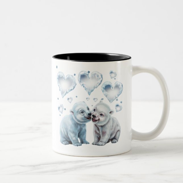 Niedliche Polarbären Zweifarbige Tasse (Rechts)