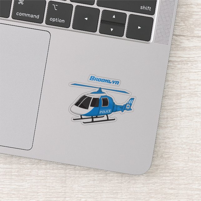 Niedliche Polizeiabteilung Hubschrauber Chopper Ca Aufkleber (Ausschnitt)
