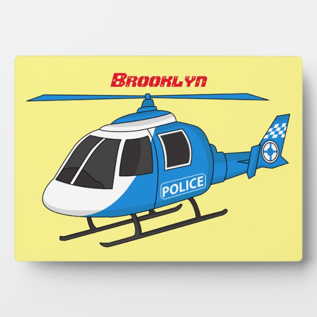 Niedliche Polizeiabteilung Hubschrauber Chopper Ca Fotoplatte (Vorderseite)