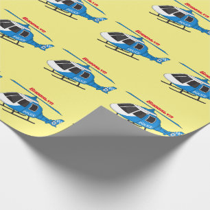 Niedliche Polizeiabteilung Hubschrauber Chopper Ca Geschenkpapier