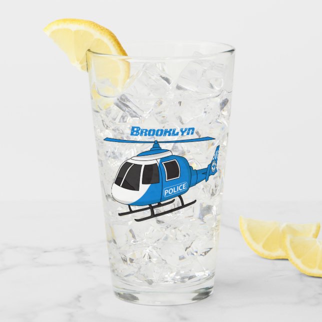Niedliche Polizeiabteilung Hubschrauber Chopper Ca Glas (Vorderseite Ice)