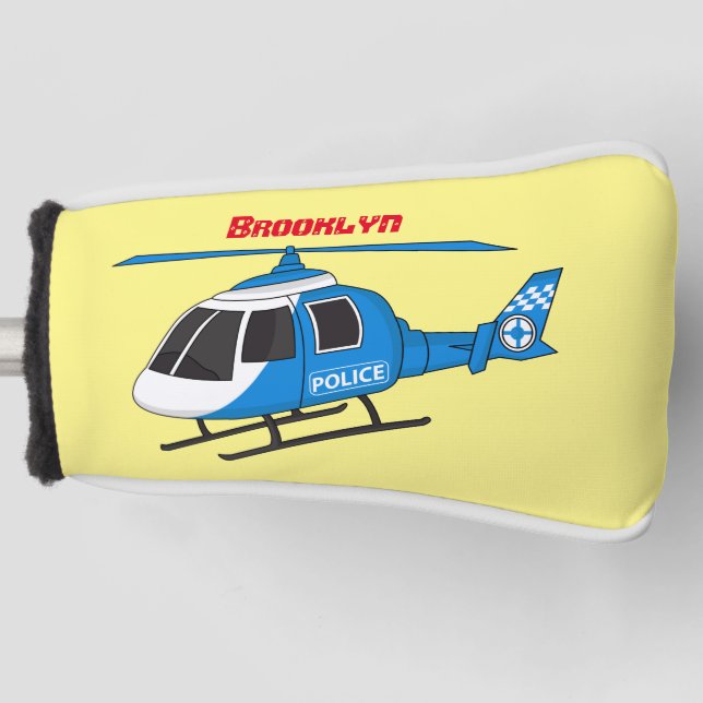Niedliche Polizeiabteilung Hubschrauber Chopper Ca Golf Headcover (Vorderseite)