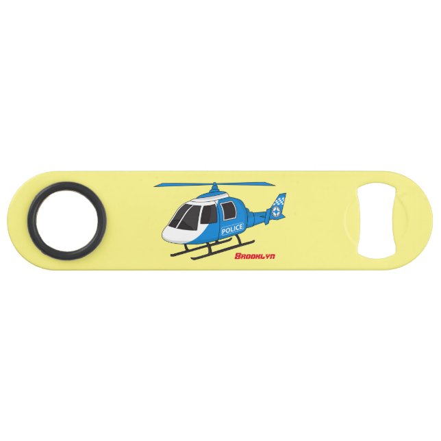 Niedliche Polizeiabteilung Hubschrauber Chopper Ca Speed Flaschenöffner (Vorderseite (Horizontal))