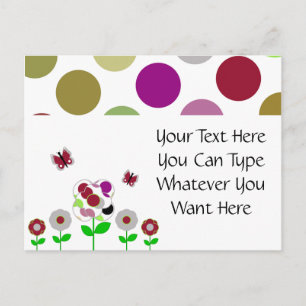 Niedliche Polka Dot Blume Postkarte