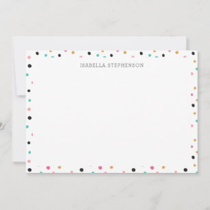 Niedliche Polka Dot Muster Personalisierter Name Dankeskarte