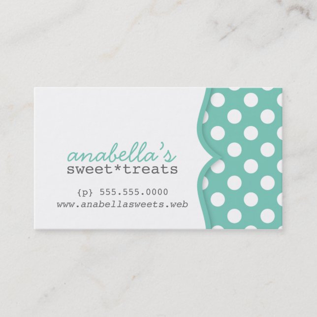 Niedliche Polka Dots Customer Loyalty Business Car Treuekarte (Vorderseite)