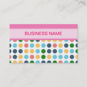 Niedliche Polka Dots Muster und Schlicht rosa Visitenkarte