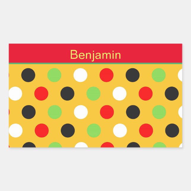 Niedliche Polka Dots Rechteckiger Aufkleber (Vorderseite)