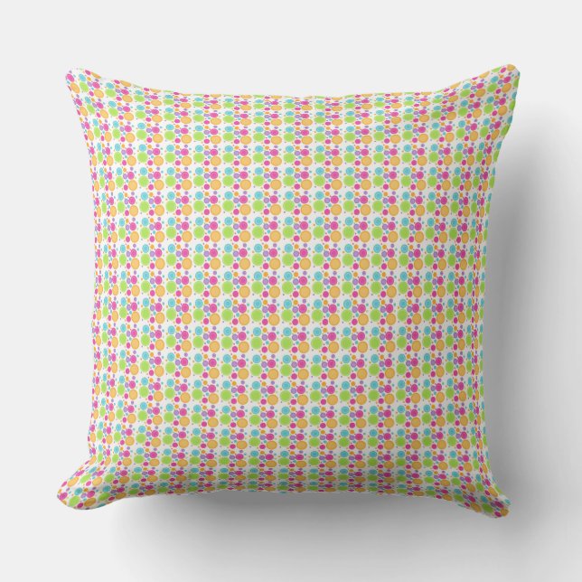 Niedliche Polka Dots Throw Kissen (Vorderseite)
