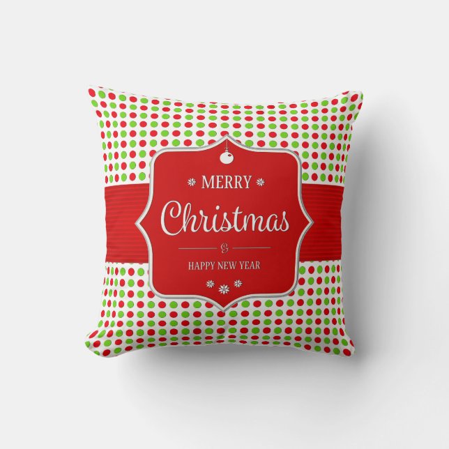Niedliche Polka Dots Weihnachten Kissen (Vorderseite)