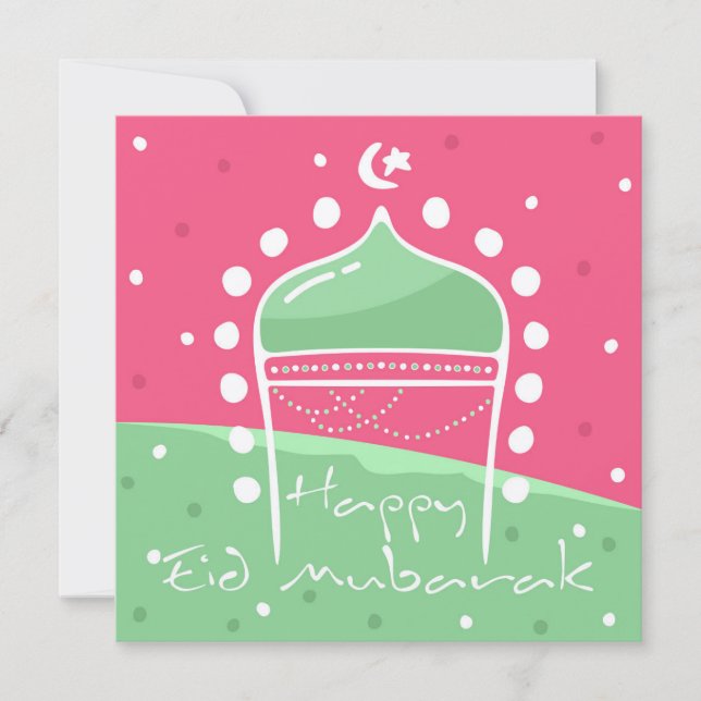 Niedliche Polka Grußkarten Ied Mubarak Adha Fitr Dankeskarte (Vorderseite)