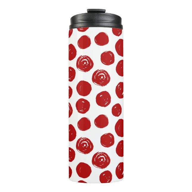 Niedliche Polka-Punkte aus der Roten Hand Thermosbecher (Vorderseite)
