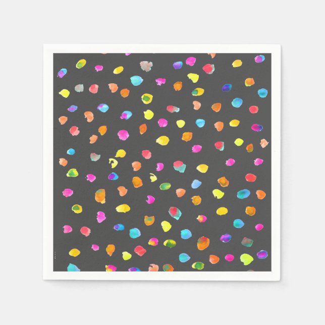 Niedliche Polka Punkte farbenfrohe Flecken whimsic Serviette (Vorderseite)