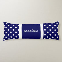 Niedliche Polka-Punkte, Marine u. weißes, addieren