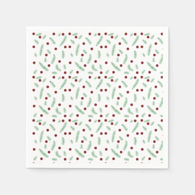 Niedliche Polska dot Christmas tree Red Green Serviette (Vorderseite)