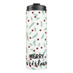 Niedliche Polska dot Christmas tree Red Green Thermosbecher