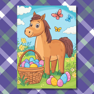 Niedliche Pony Egg Hunt - Horst Oster Feiertagskarte