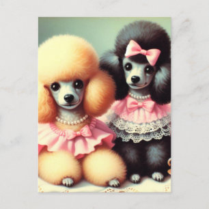 Niedliche Poodle-Illustration Postkarte
