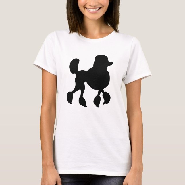 Niedliche Poodle-Silhouette T-Shirt (Vorderseite)