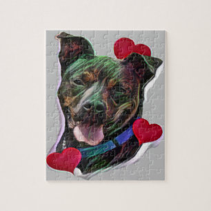 Niedliche Pop Art Pit Bull Staffordshire Liebe