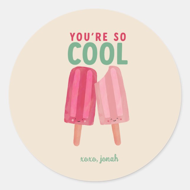 Niedliche Popsicles Summer Valentine Aufkleber (Vorderseite)