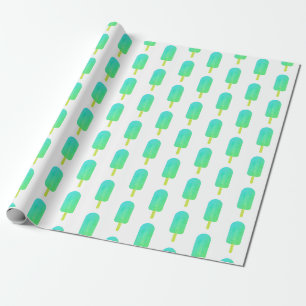 Niedliche Populationen Muster Grün/Türkis Ombre Geschenkpapier