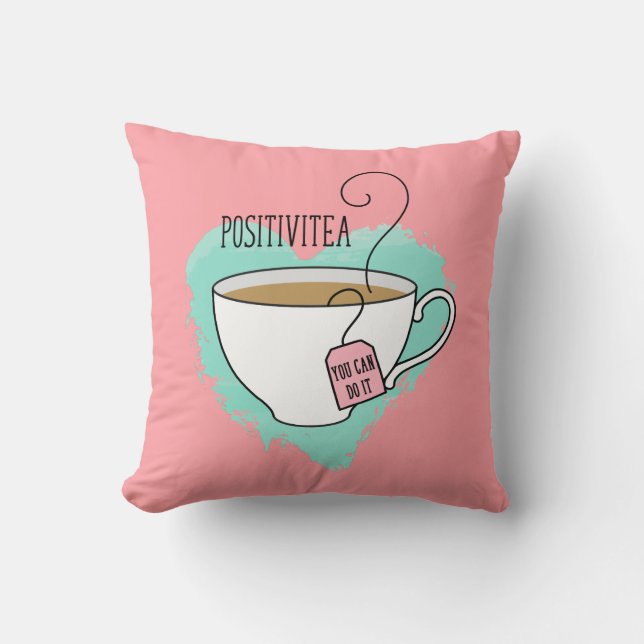 Niedliche Positivitea Geschenk für Abschluss, neue Kissen (Vorderseite)