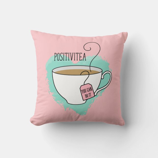 Niedliche Positivitea Geschenk für Abschluss, neue Kissen (Vorderseite)