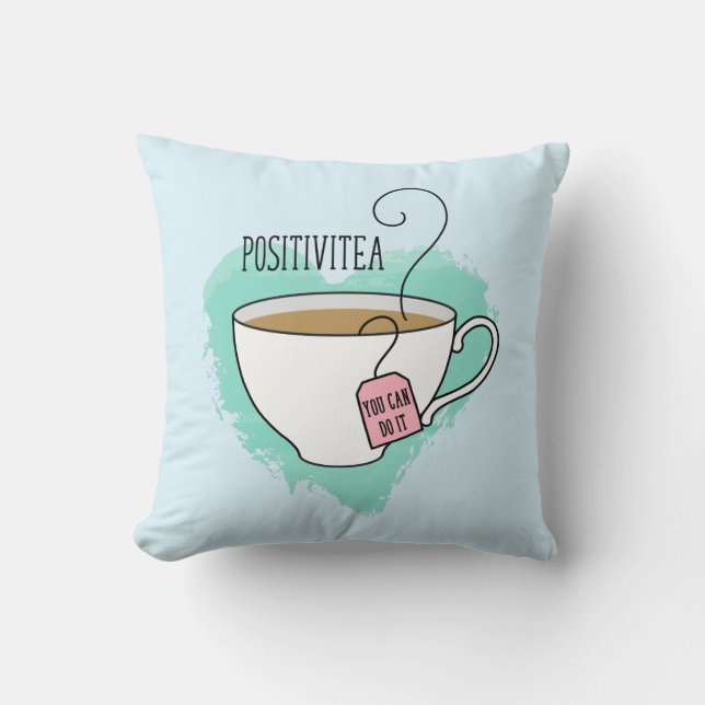 Niedliche Positivitea Geschenk für neue Zuhause Kissen (Vorderseite)