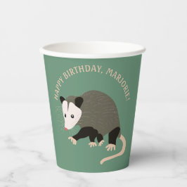 Niedliche Possum Illustration Light Green Personal Pappbecher